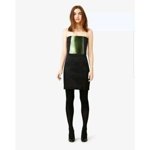 Kate Spade SATURDAY Strapless Panel Dress Iridescent front slit Size 6 $170